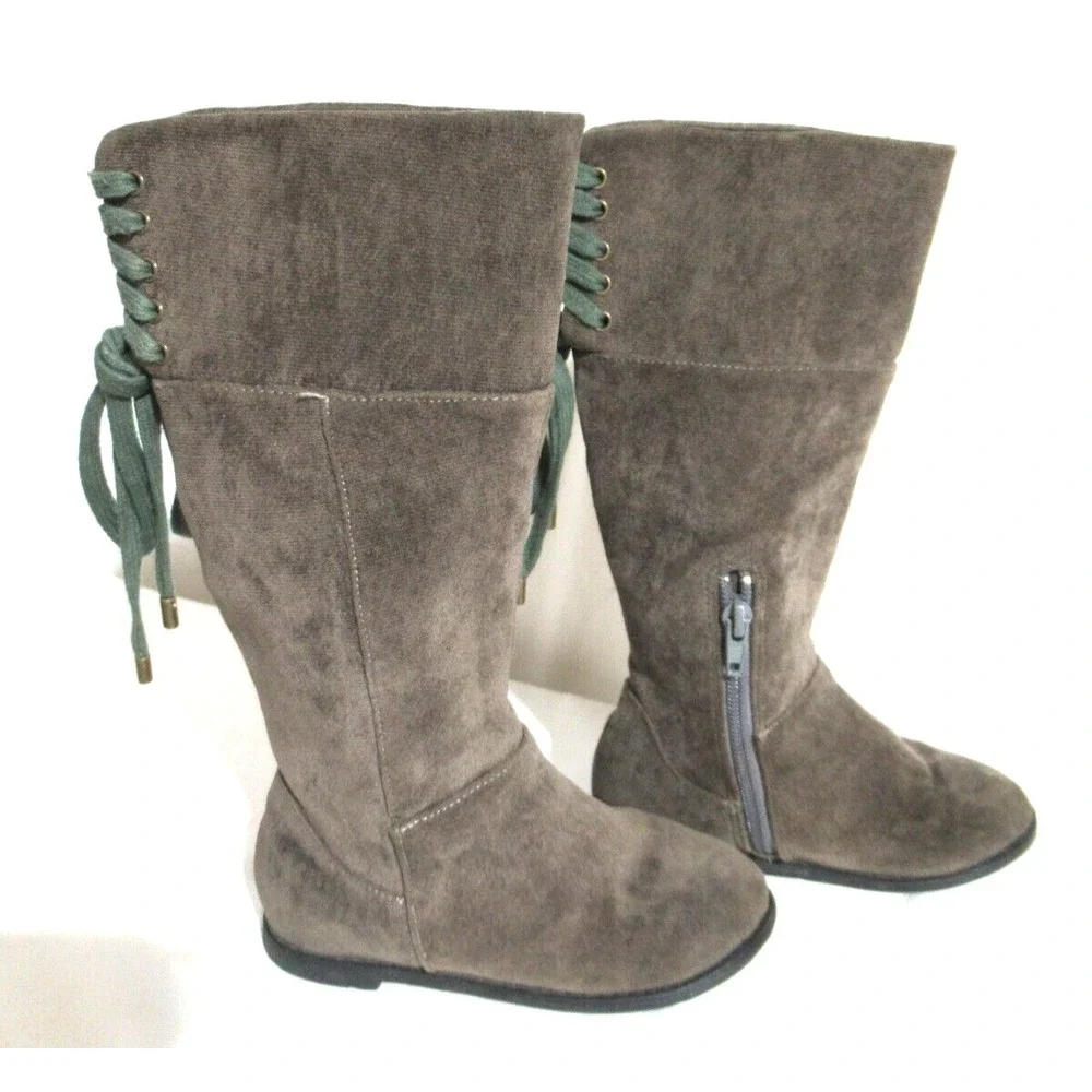 Joyfolie Chantal Toddler Girl's Size 7 Tall Brown Suede Fully Lined Boots